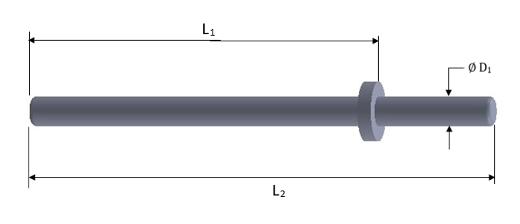 Pin para Tablero de Arnés Eléctrico, Long. Rondana 0.75", Long. Total 1.00", Diámetro 1.588"