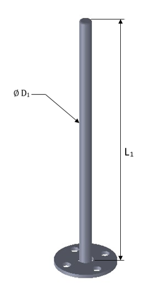 Base para Vueltas con Rondana de 4 Barrenos, L1: 140 mm