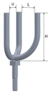 Horquilla 20X40 mm de 3 Picos Intercambiable Para Tablero de Arnés Eléctrico.