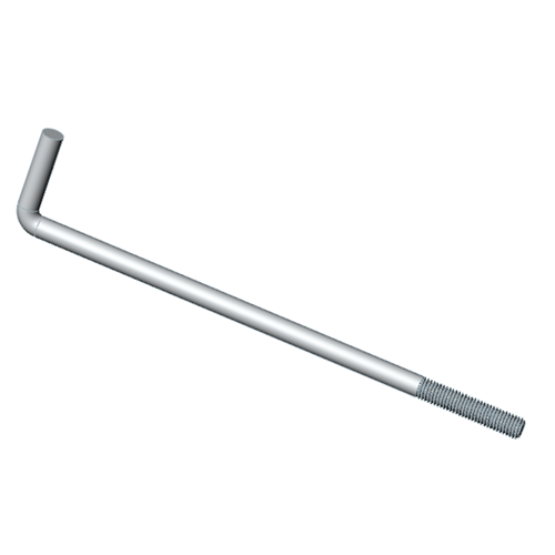 Ancla de acero galvanizado con gancho tipo L para construcción, Rosca 1-8, Longitud total 24.0””