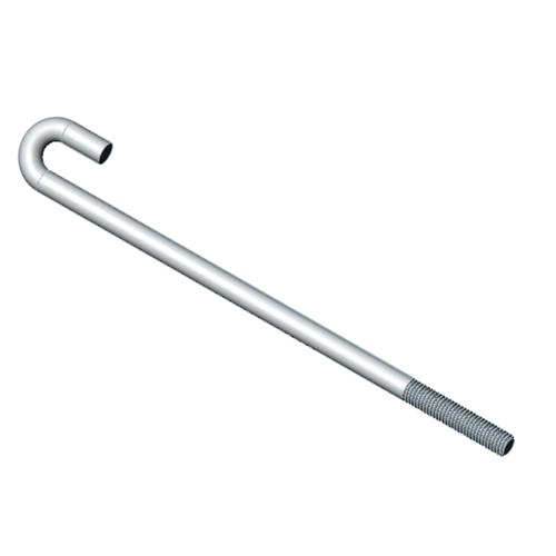 Ancla de acero galvanizado tipo J para construcción, Rosca 3/8-16, Longitud total 8.0””