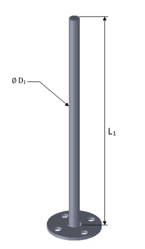 Base para Vueltas con Rondana de 4 Barrenos, L1: 140 mm