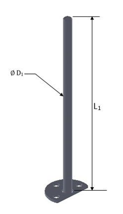 Base para Vueltas con Rondana de 3 Barrenos, L1:140 mm