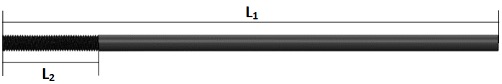 Ancla De Acero Tipo I, Para La Construcción. Rosca 7/8-9 Hpp. L1: 25.4 Cm, L2: 6.35 Cm.