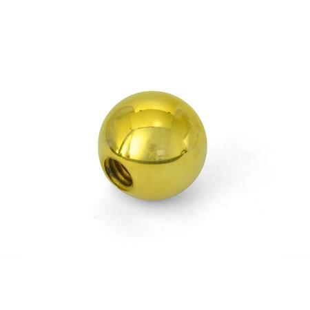 [7TSB3/BR] BK-MS-1.38-3/8X24  BALL KNOB BRASS