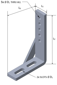 [B90L6.0] Base 90º Tipo L 6.0" Para Tablero de Arnés Eléctrico.